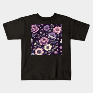 Pink Floral Illustration Kids T-Shirt